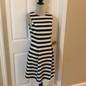 Eliza J black and cream dress